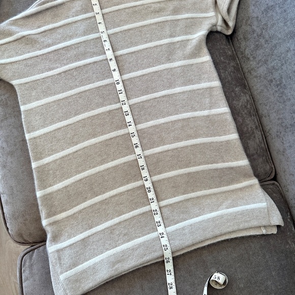 Adrienne Vittadini 2ply Cashmere Striped Turtleneck Sweater Classic Quiet Luxury - Picture 5 of 9